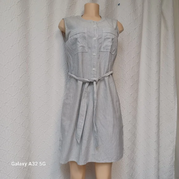 Vineyard Vines Women Size 8 Blue Striped Mini Dress - Picture 4 of 16